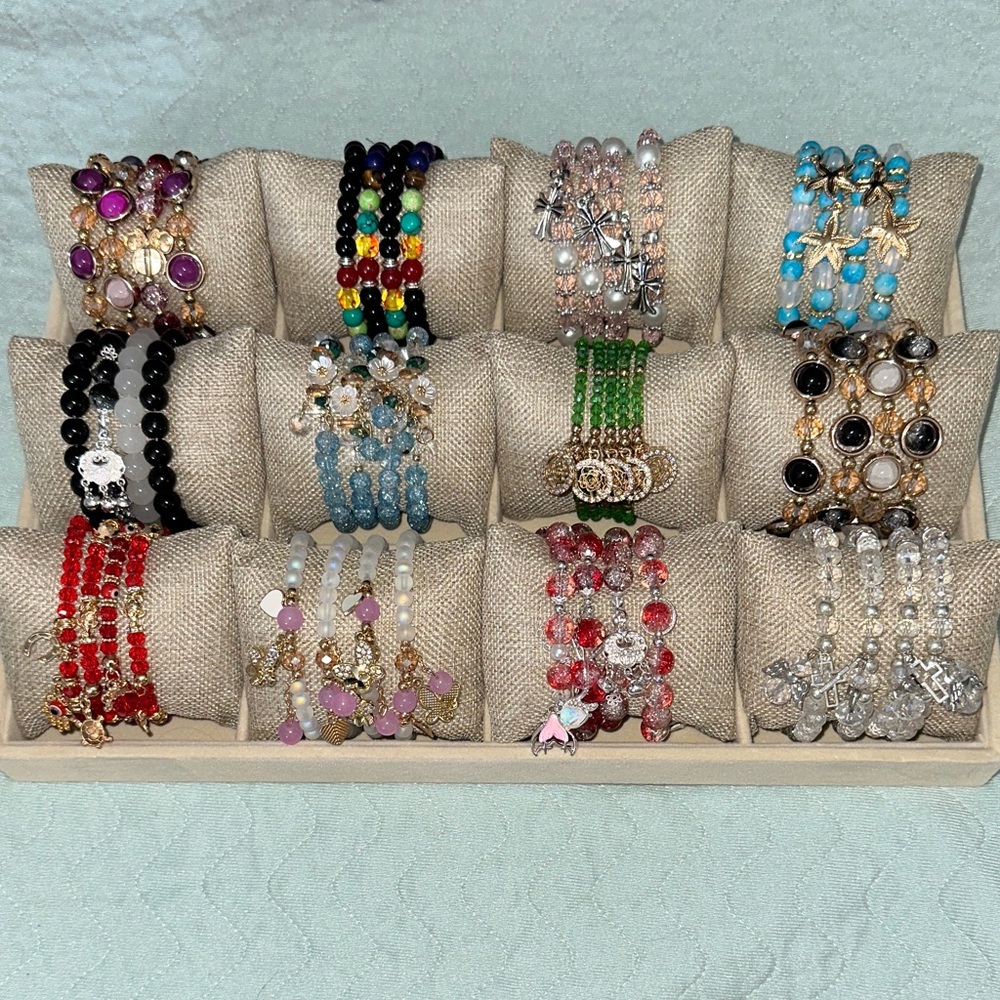 5/$15 Vibrant Glass Beaded Bracelet Collections